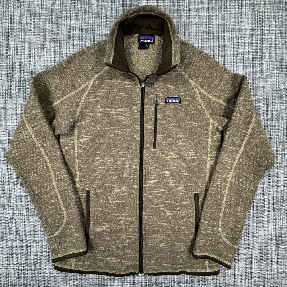 Patagonia Mens Better Sweater Full Zip Fleece Jacket Olive Green Heather Medium